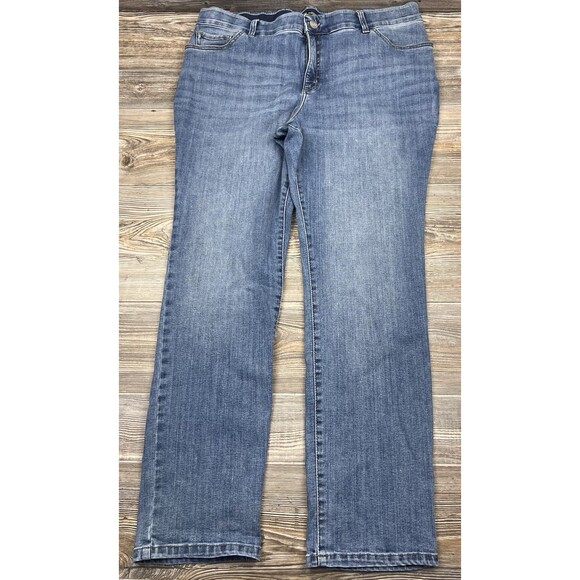 Lee Regular Fit Straight Leg Mid Rise Medium Wash Womens Blue Jeans  18W 38x30 - Picture 1 of 12